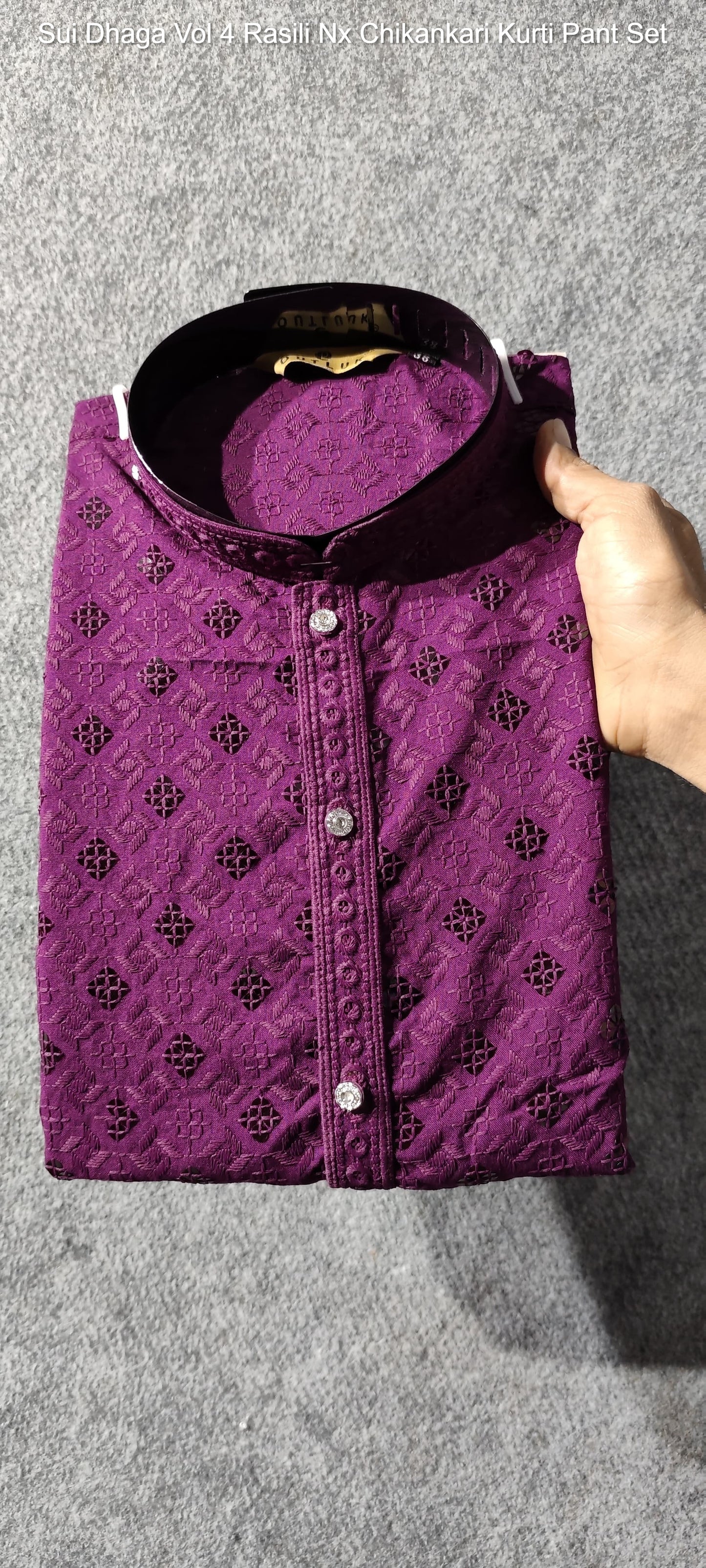 Vol 134 Wine Outluk Lakhnavi Mens Kurta Pyjama