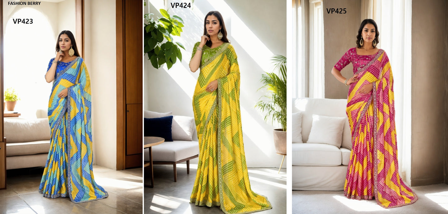 Vp423 Rahi Fashion Berry Embroidery Work Sarees