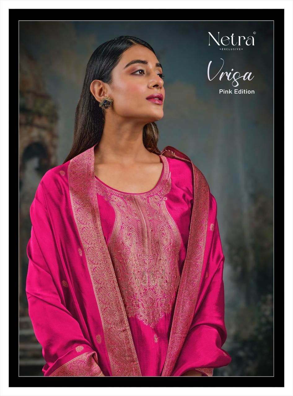 Vrisa Pink Edition Netra Viscose Unstitched Suits