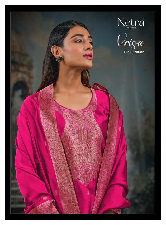 Vrisa Pink Edition Netra Viscose Unstitched Suits
