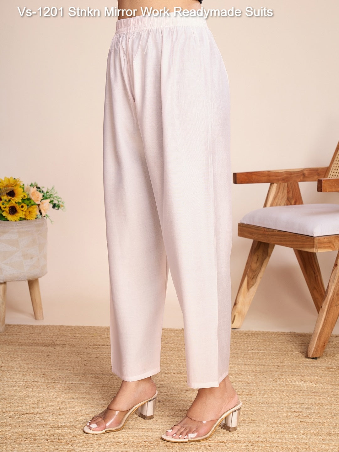 Vs-1201 Stnkn Mirror Work Readymade Suits