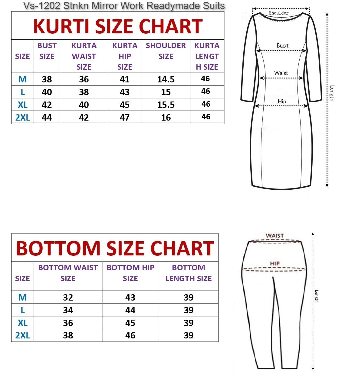 Vs-1202 Stnkn Mirror Work Readymade Suits