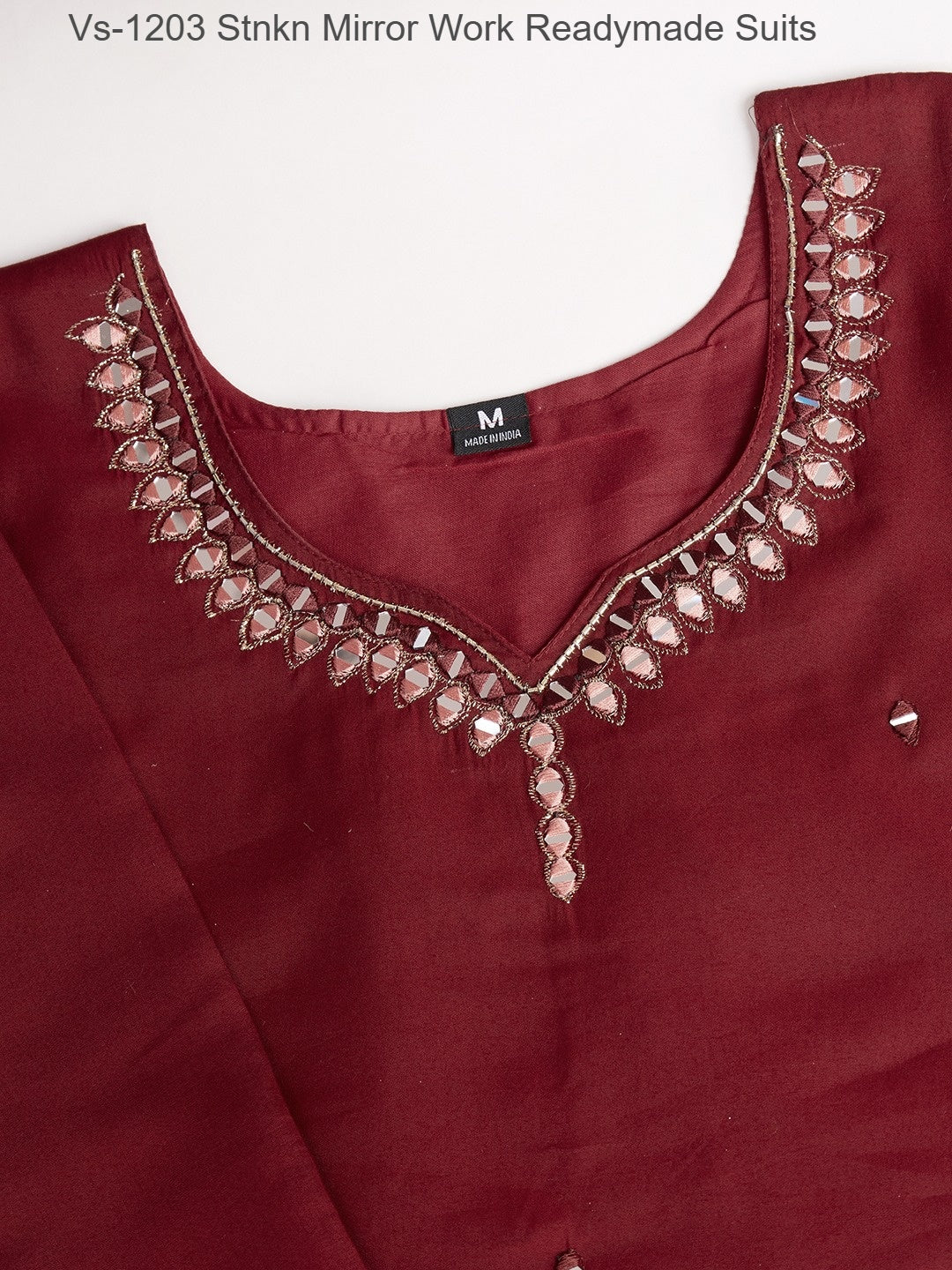 Vs-1203 Stnkn Mirror Work Readymade Suits