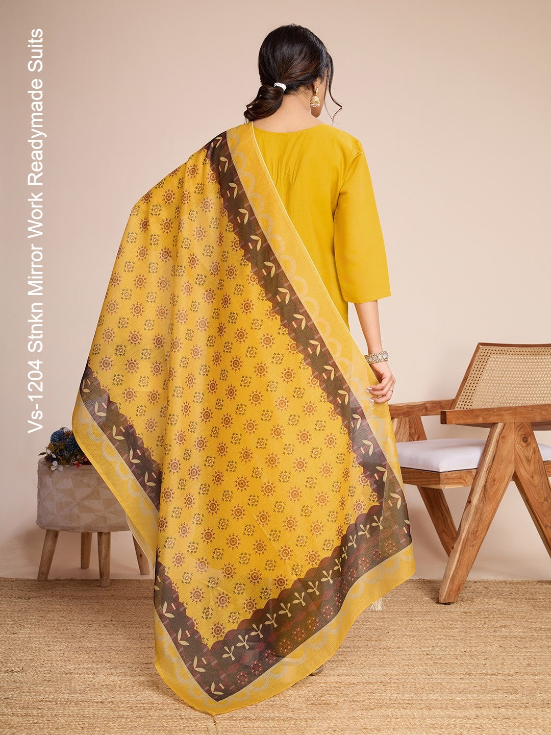 Vs-1204 Stnkn Mirror Work Readymade Suits