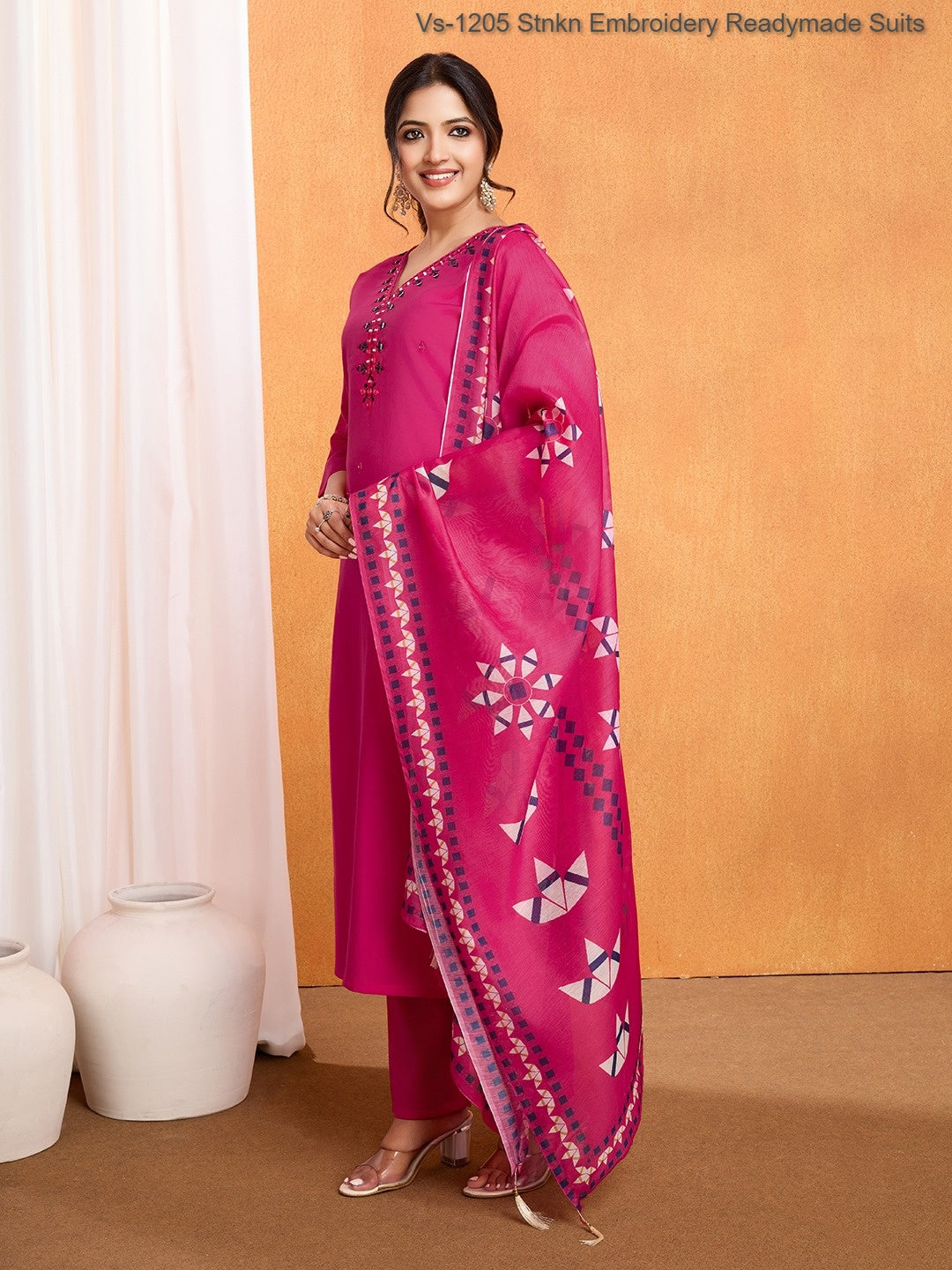 Vs-1205 Stnkn Embroidery Readymade Suits
