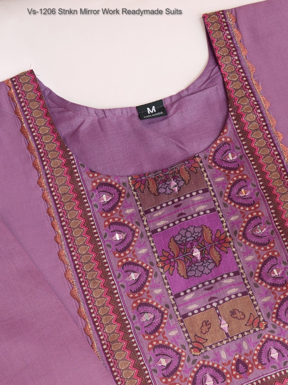Vs-1206 Stnkn Mirror Work Readymade Suits