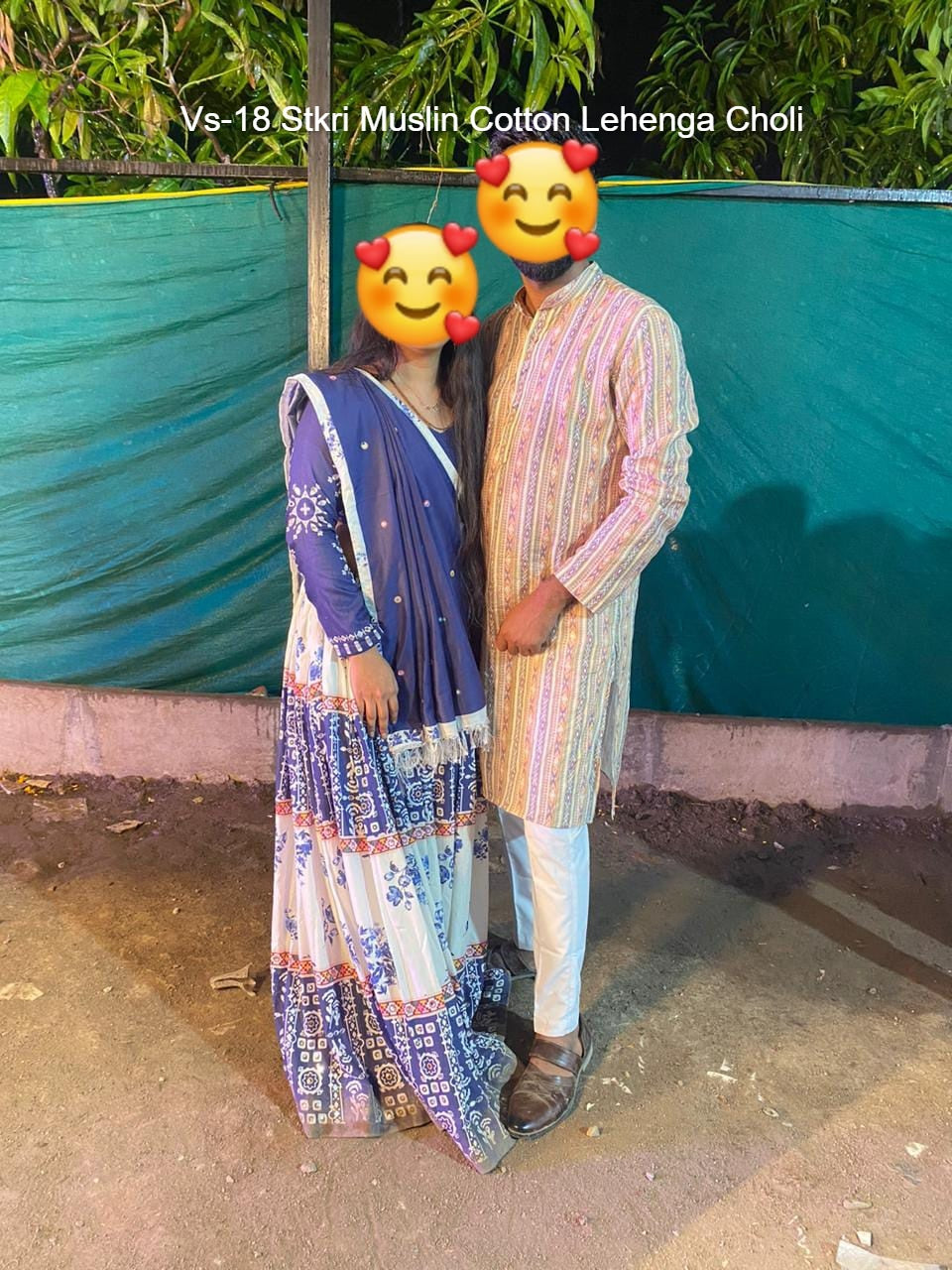Vs-18 Stkri Muslin Cotton Lehenga Choli