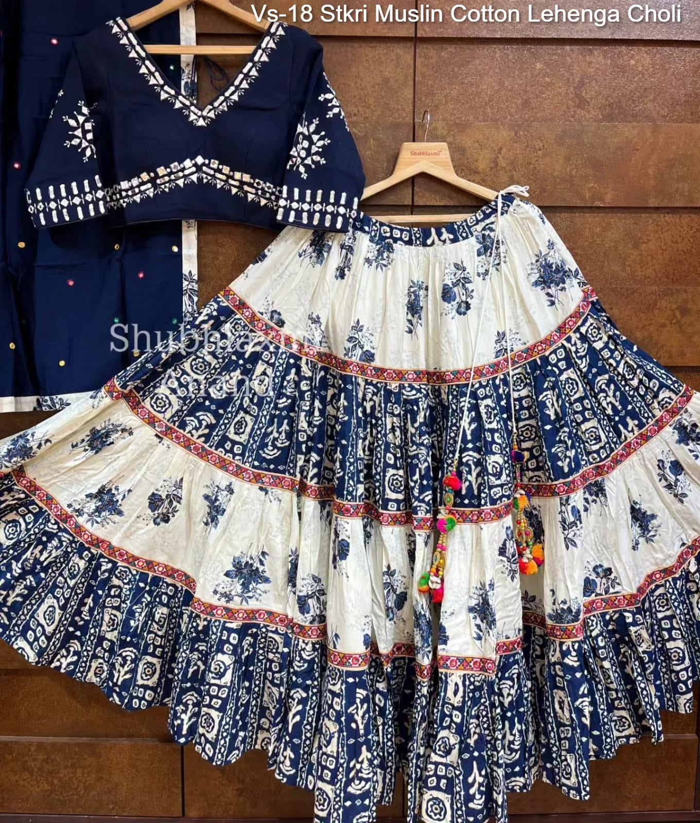 Vs-18 Stkri Muslin Cotton Lehenga Choli