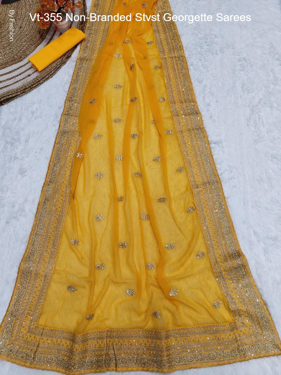 Vt-355 Non-Branded Stvst Georgette Sarees