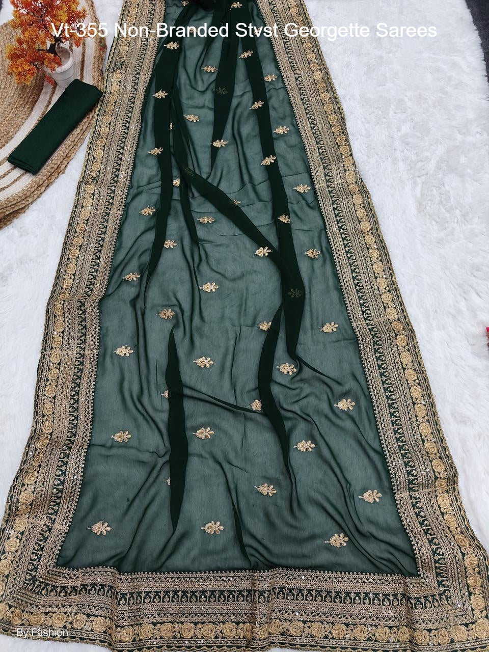 Vt-355 Non-Branded Stvst Georgette Sarees
