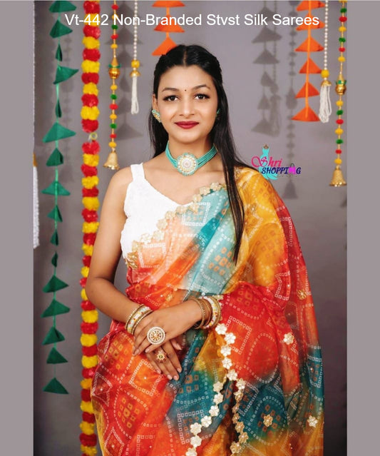 Vt-442 Non-Branded Stvst Silk Sarees