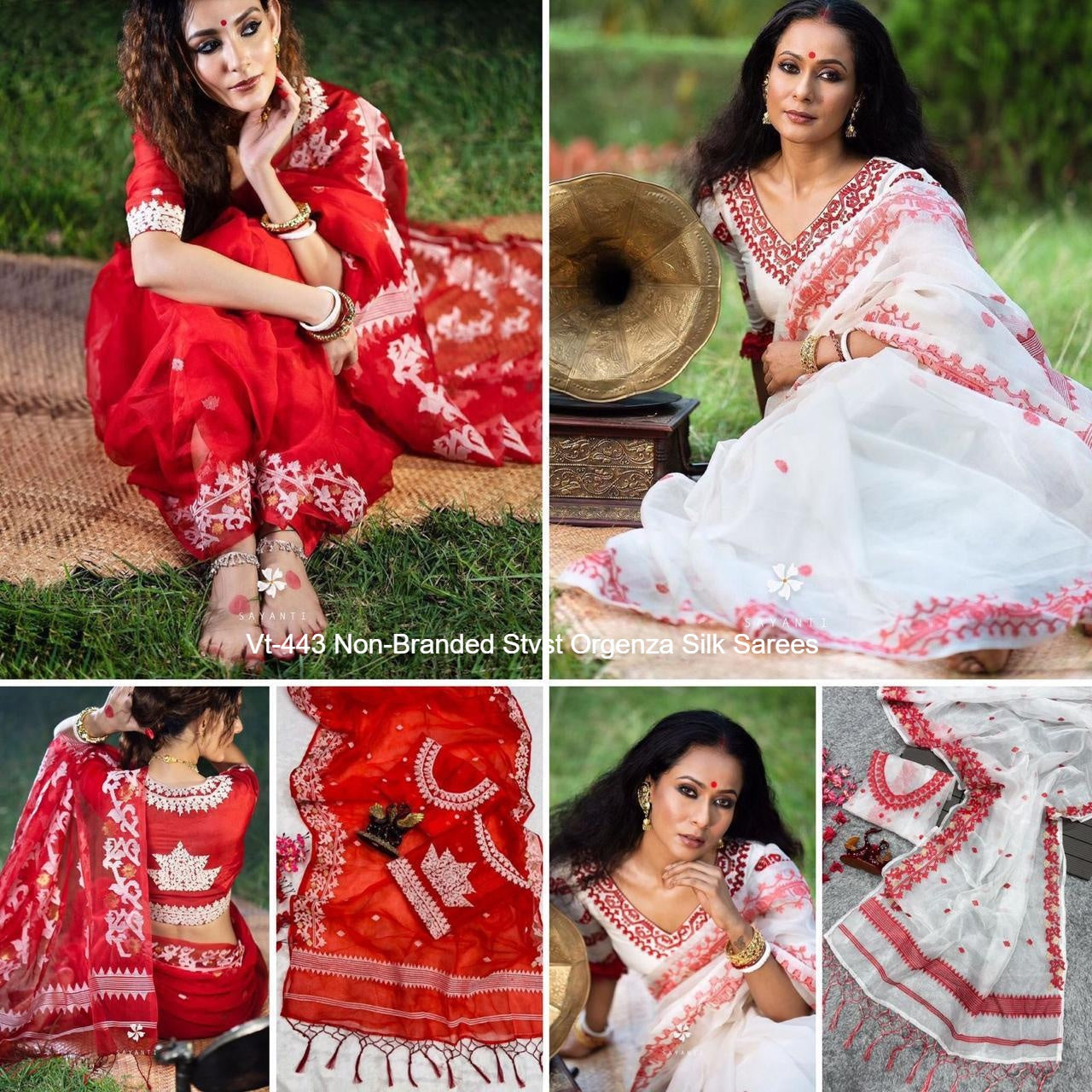 Vt-443 Non-Branded Stvst Orgenza Silk Sarees
