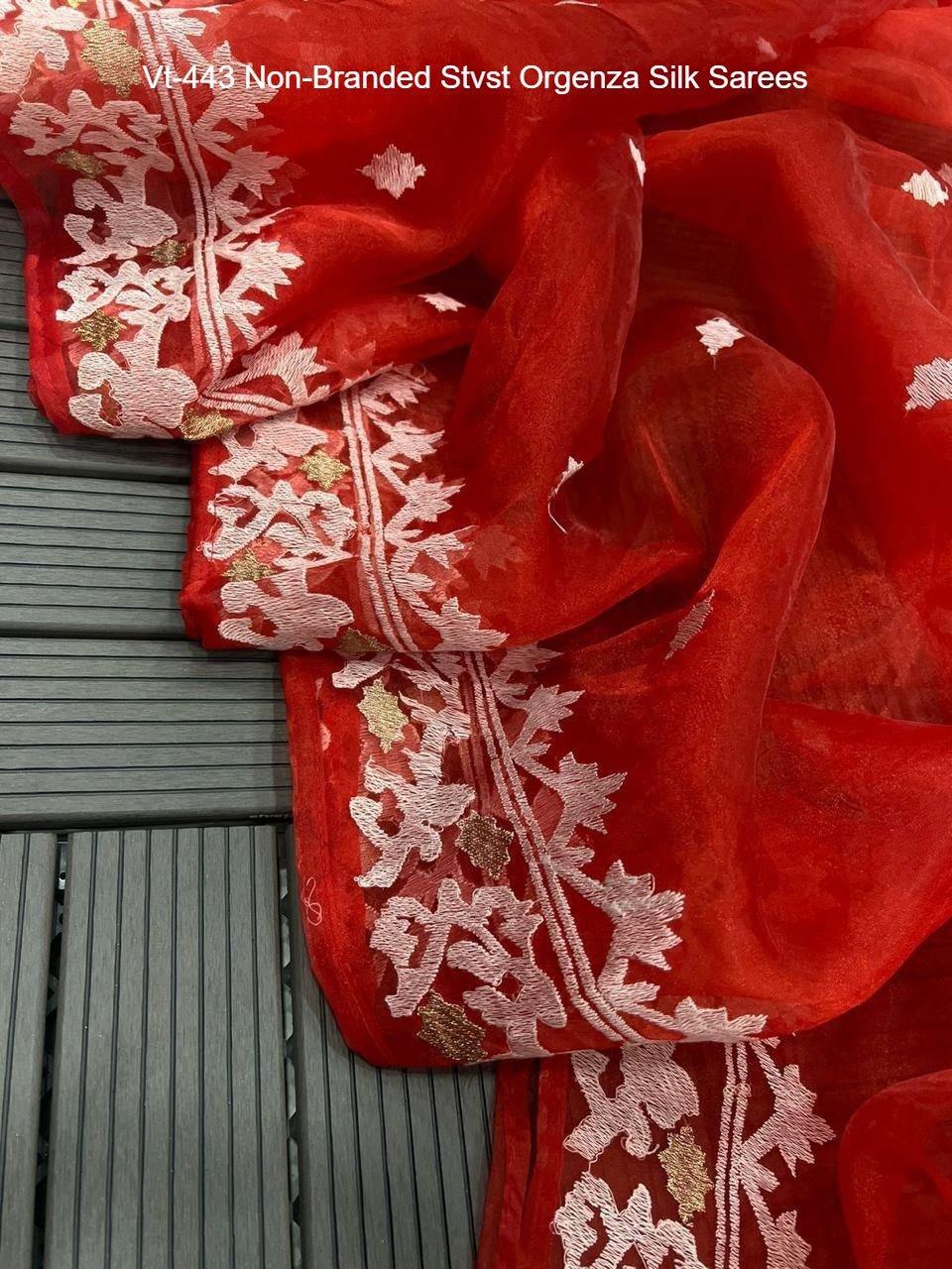 Vt-443 Non-Branded Stvst Orgenza Silk Sarees