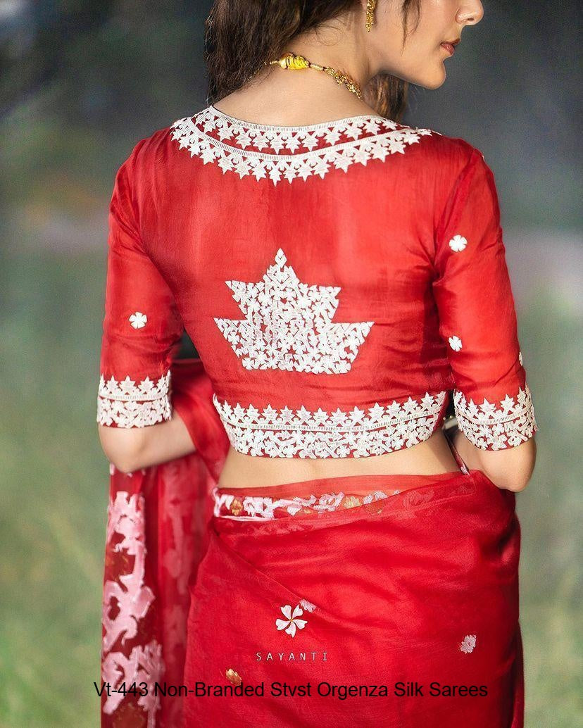 Vt-443 Non-Branded Stvst Orgenza Silk Sarees