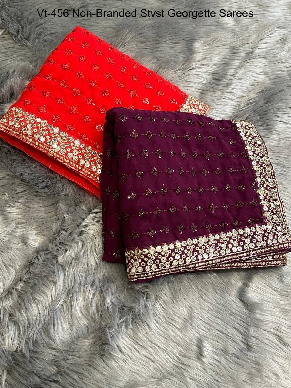 Vt-456 Non-Branded Stvst Georgette Sarees