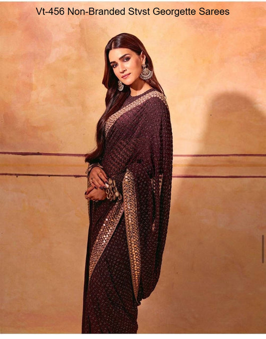 Vt-456 Non-Branded Stvst Georgette Sarees