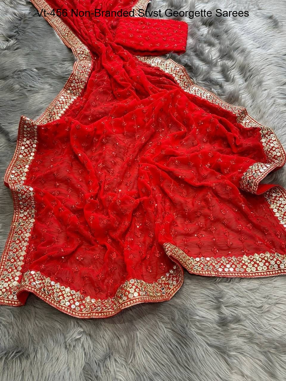 Vt-456 Non-Branded Stvst Georgette Sarees