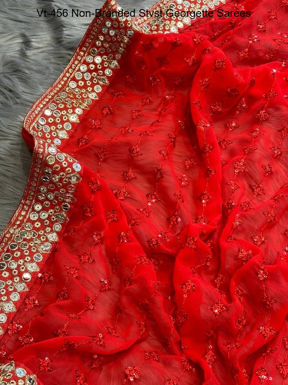 Vt-456 Non-Branded Stvst Georgette Sarees