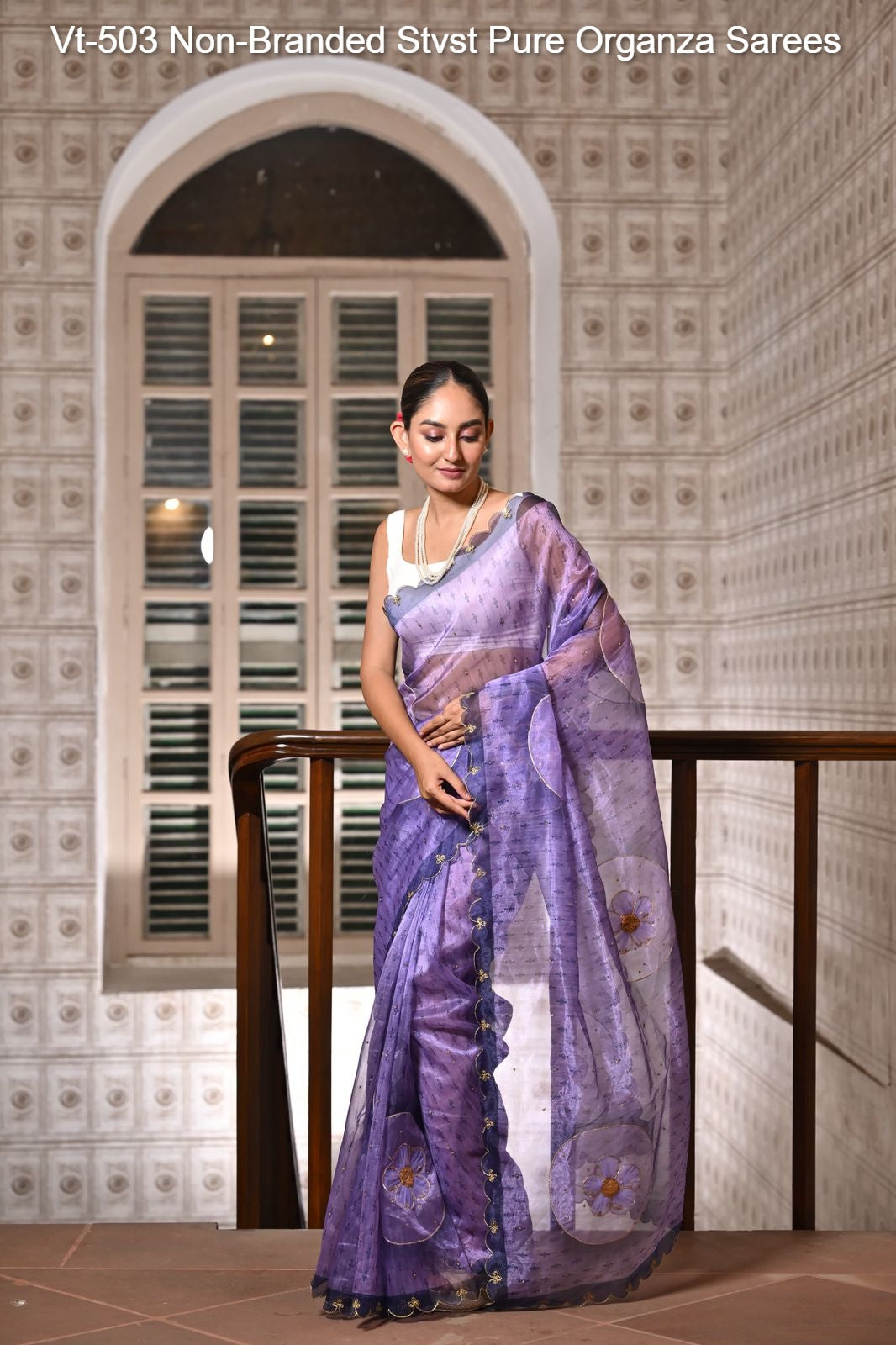 Vt-503 Non-Branded Stvst Pure Organza Sarees