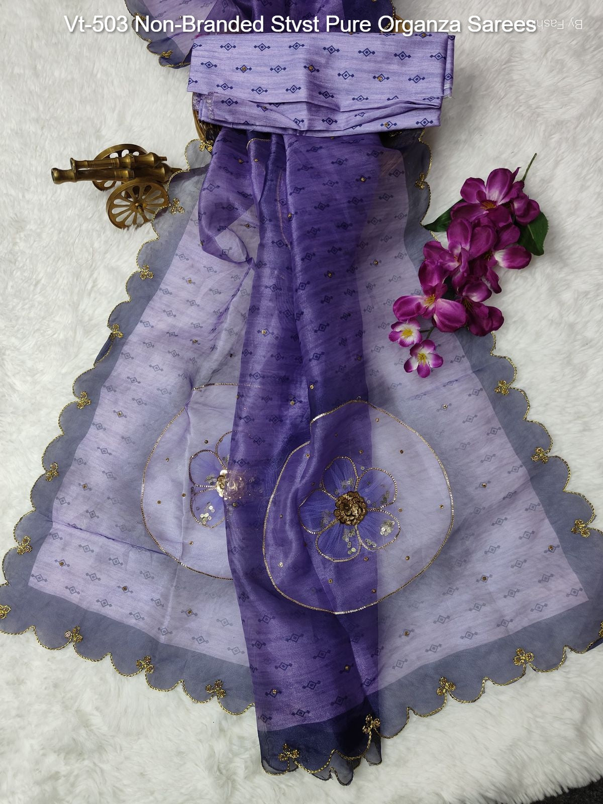 Vt-503 Non-Branded Stvst Pure Organza Sarees