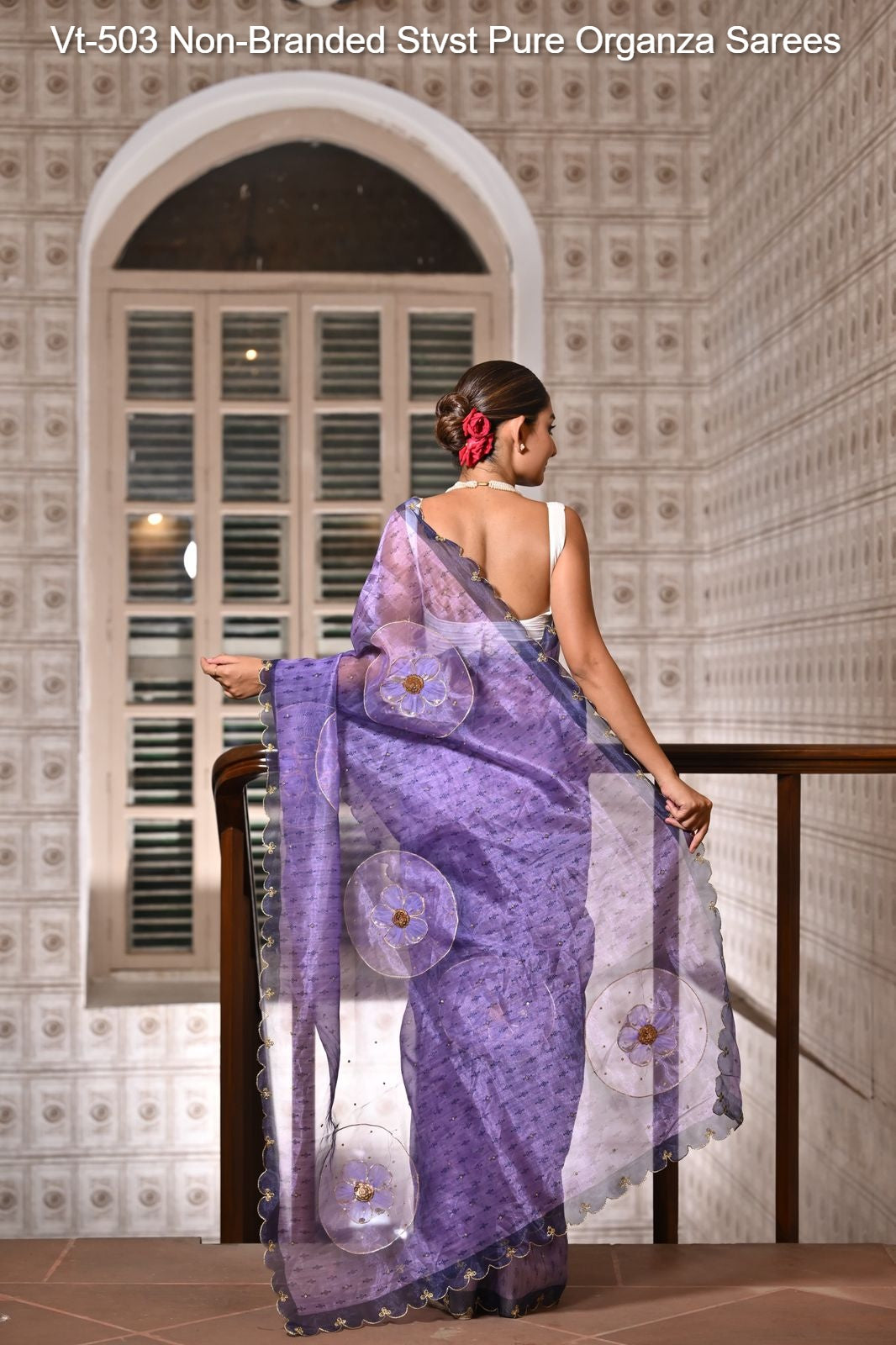 Vt-503 Non-Branded Stvst Pure Organza Sarees