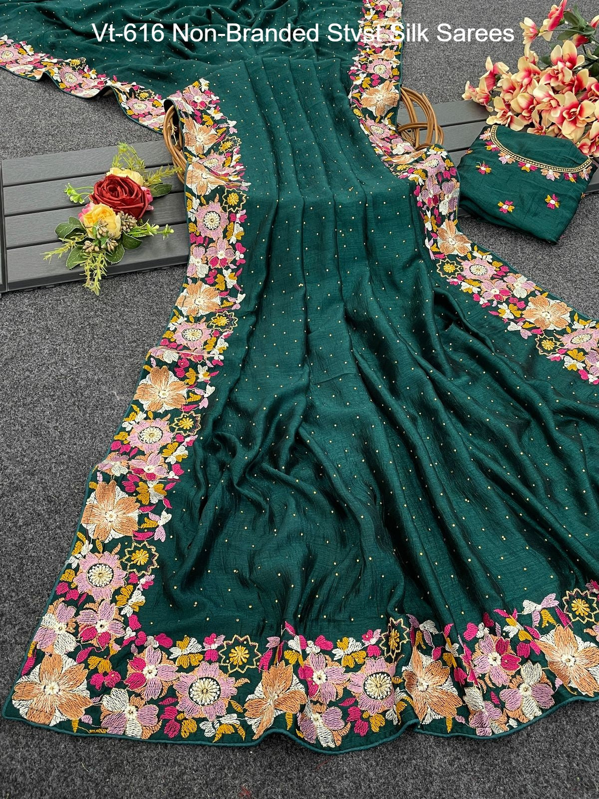 Vt-616 Non-Branded Stvst Silk Sarees