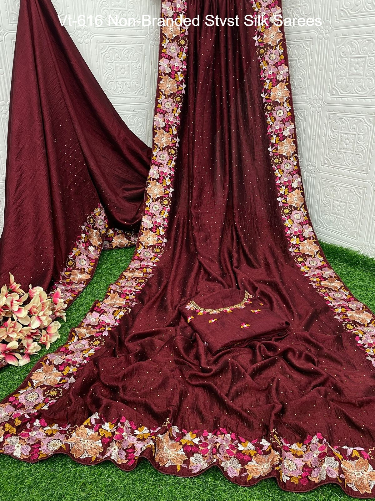 Vt-616 Non-Branded Stvst Silk Sarees