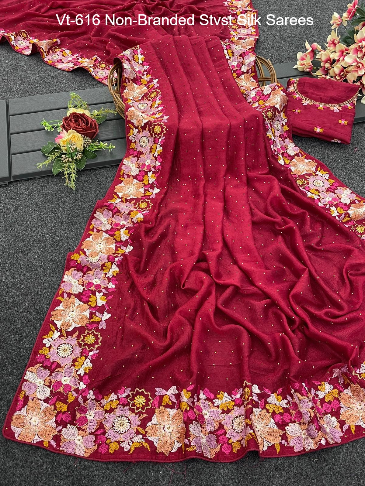 Vt-616 Non-Branded Stvst Silk Sarees