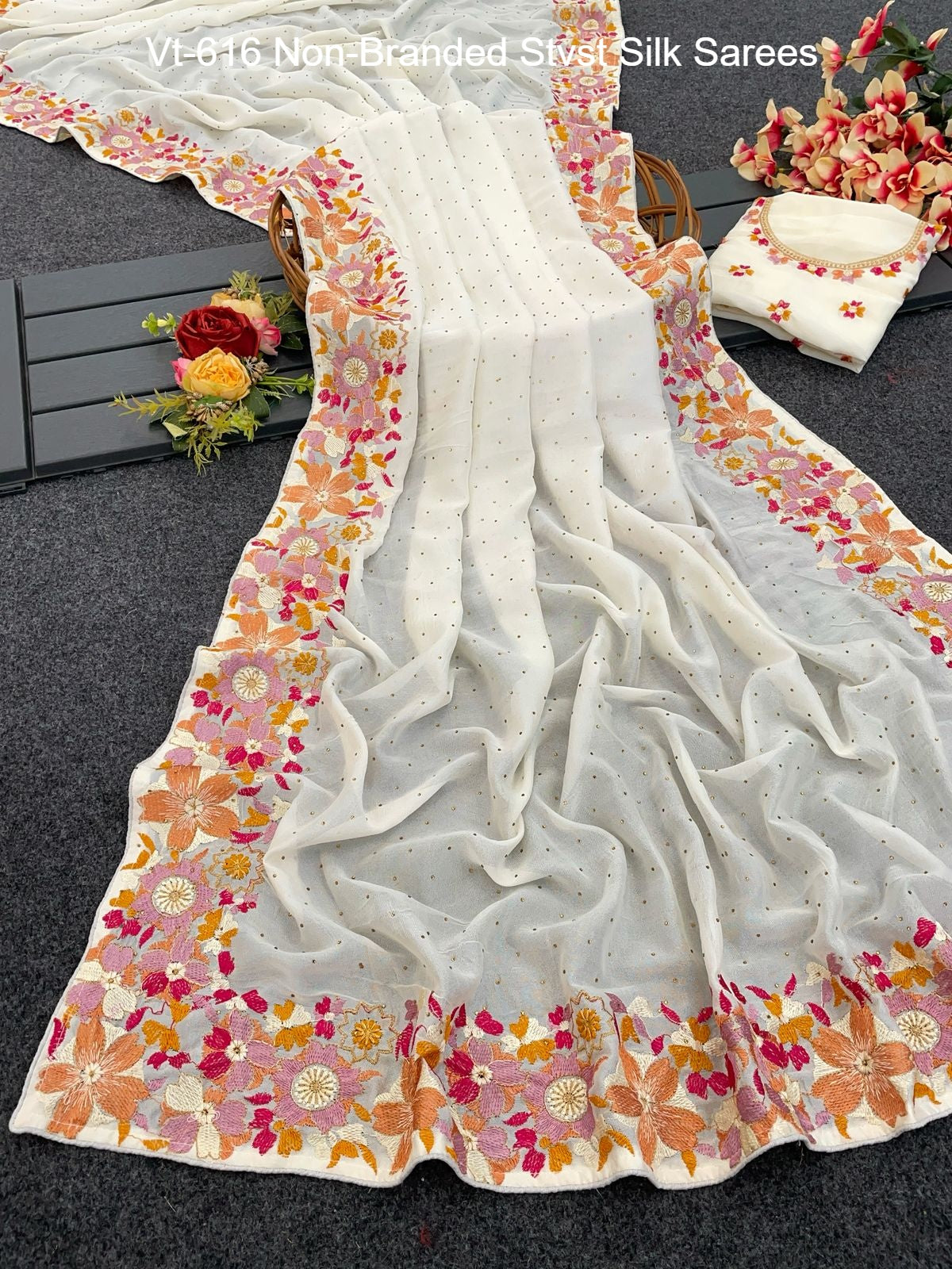 Vt-616 Non-Branded Stvst Silk Sarees