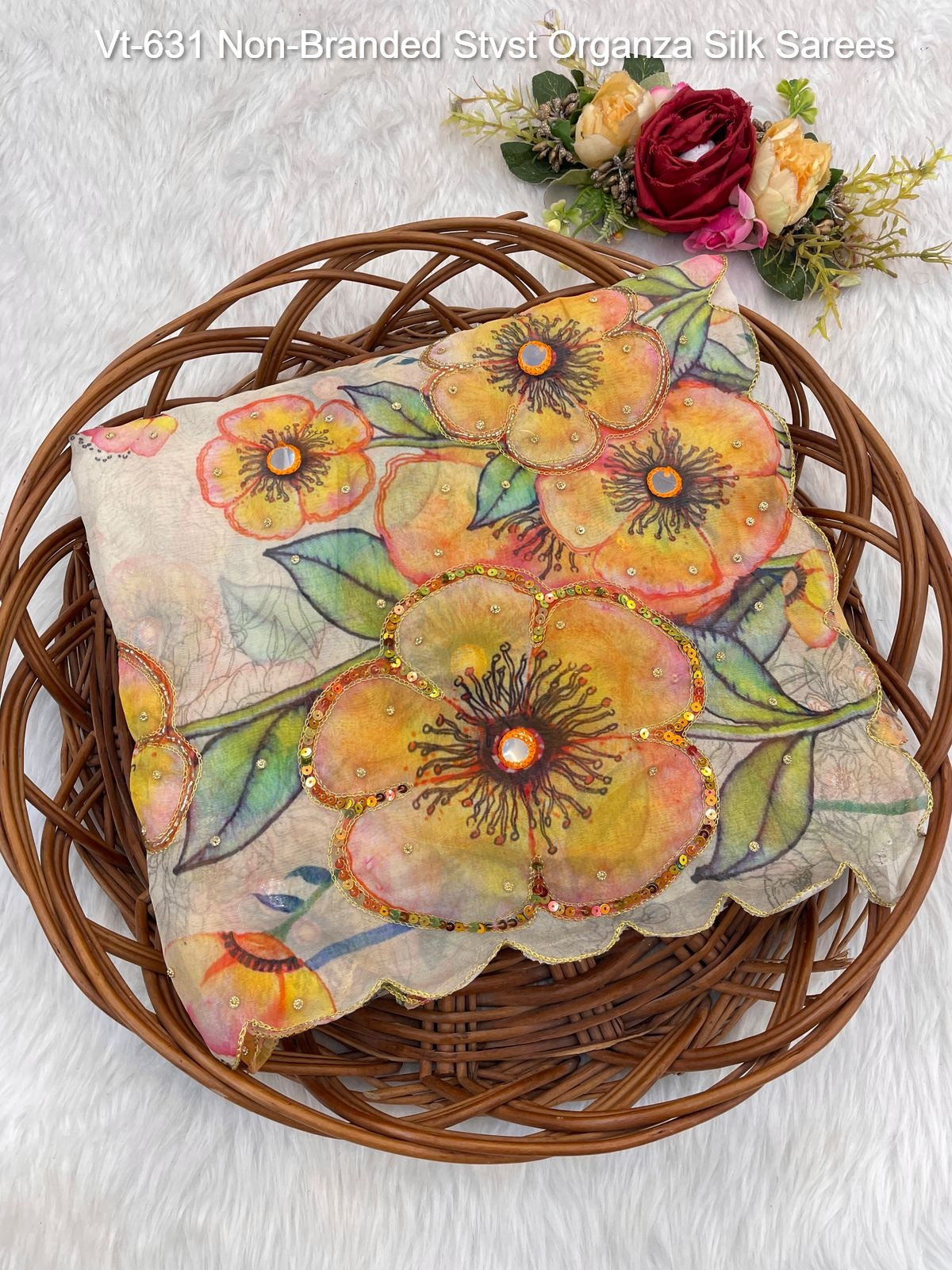 Vt-631 Non-Branded Stvst Organza Silk Sarees