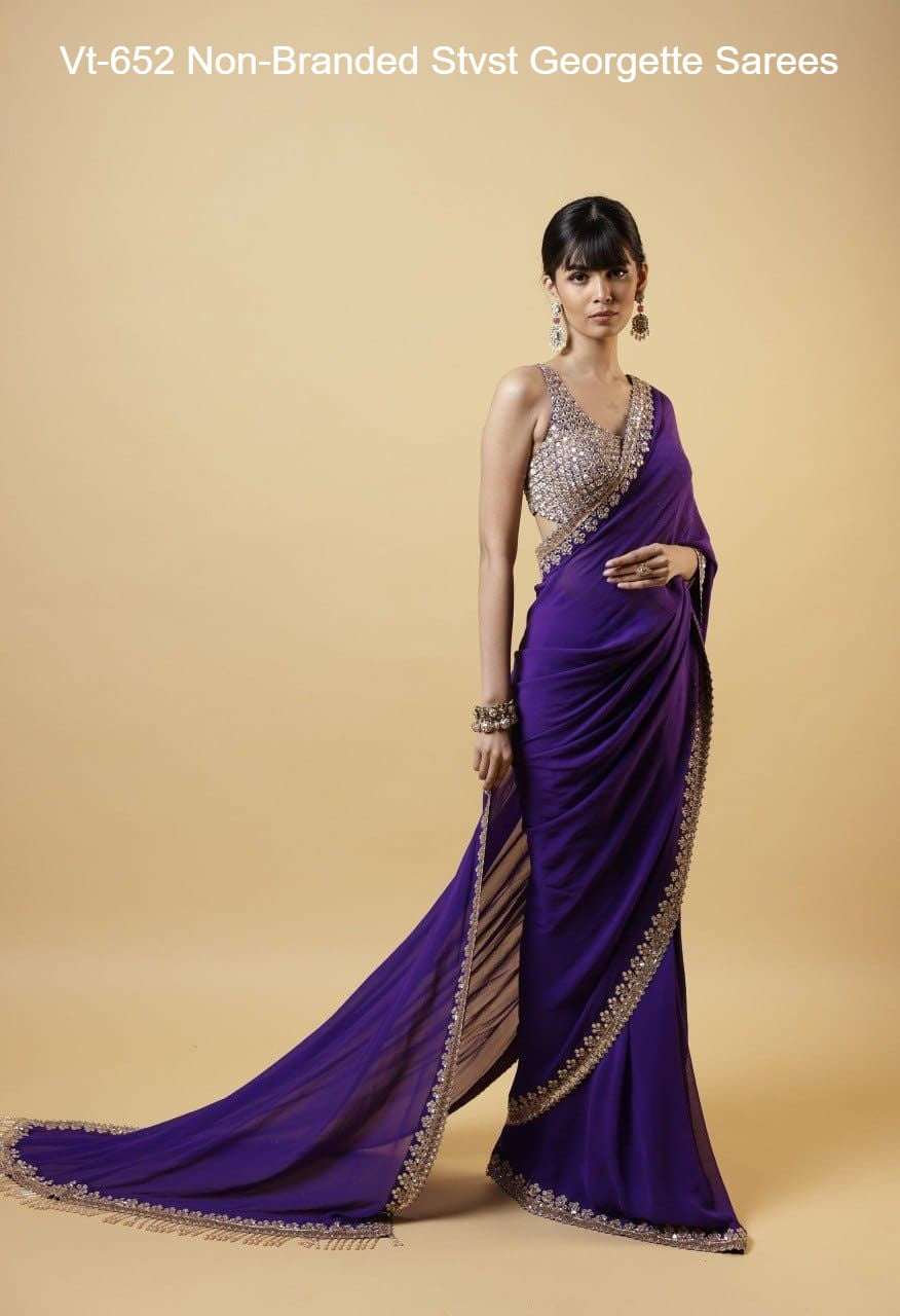 Vt-652 Non-Branded Stvst Georgette Sarees