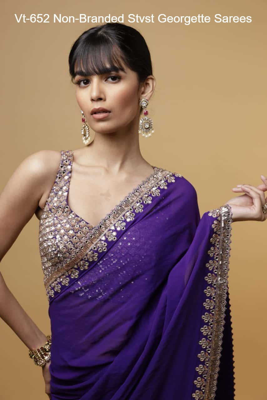 Vt-652 Non-Branded Stvst Georgette Sarees
