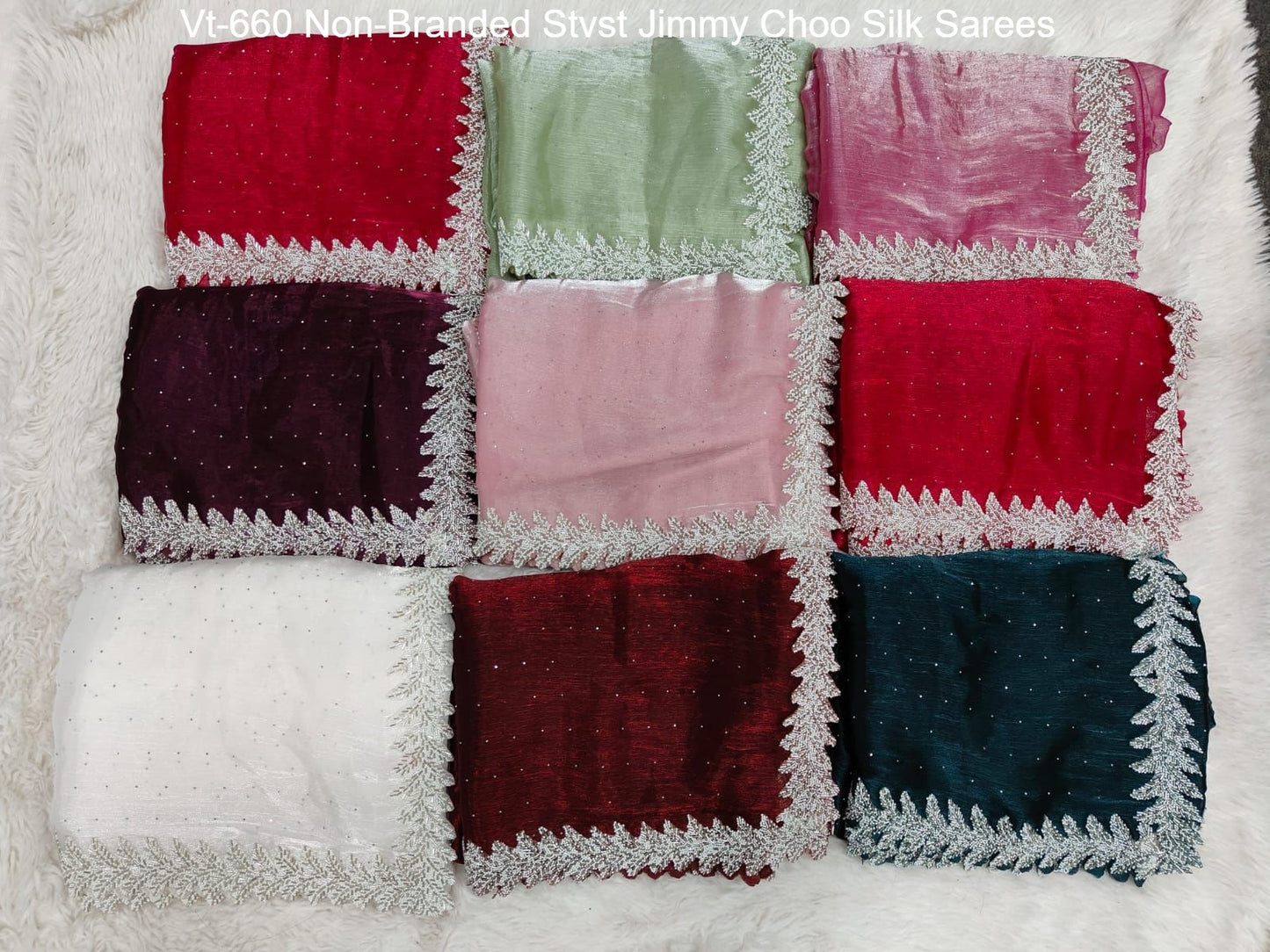 Vt-660 Non-Branded Stvst Jimmy Choo Silk Sarees