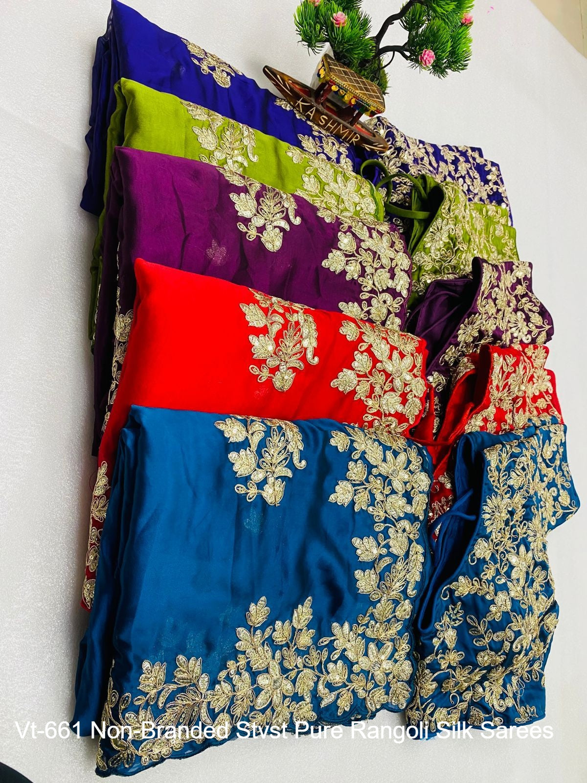 Vt-661 Non-Branded Stvst Pure Rangoli Silk Sarees