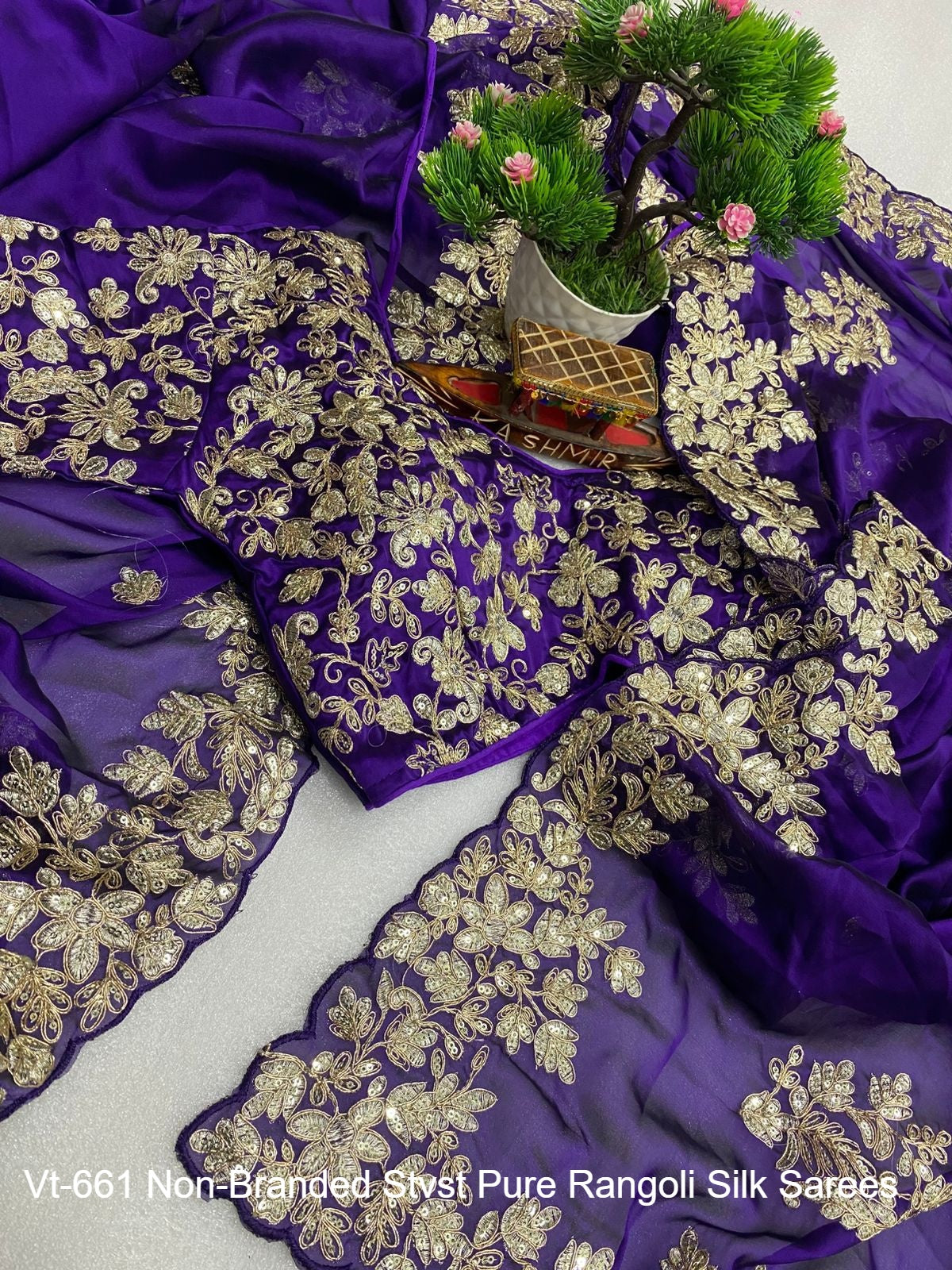 Vt-661 Non-Branded Stvst Pure Rangoli Silk Sarees