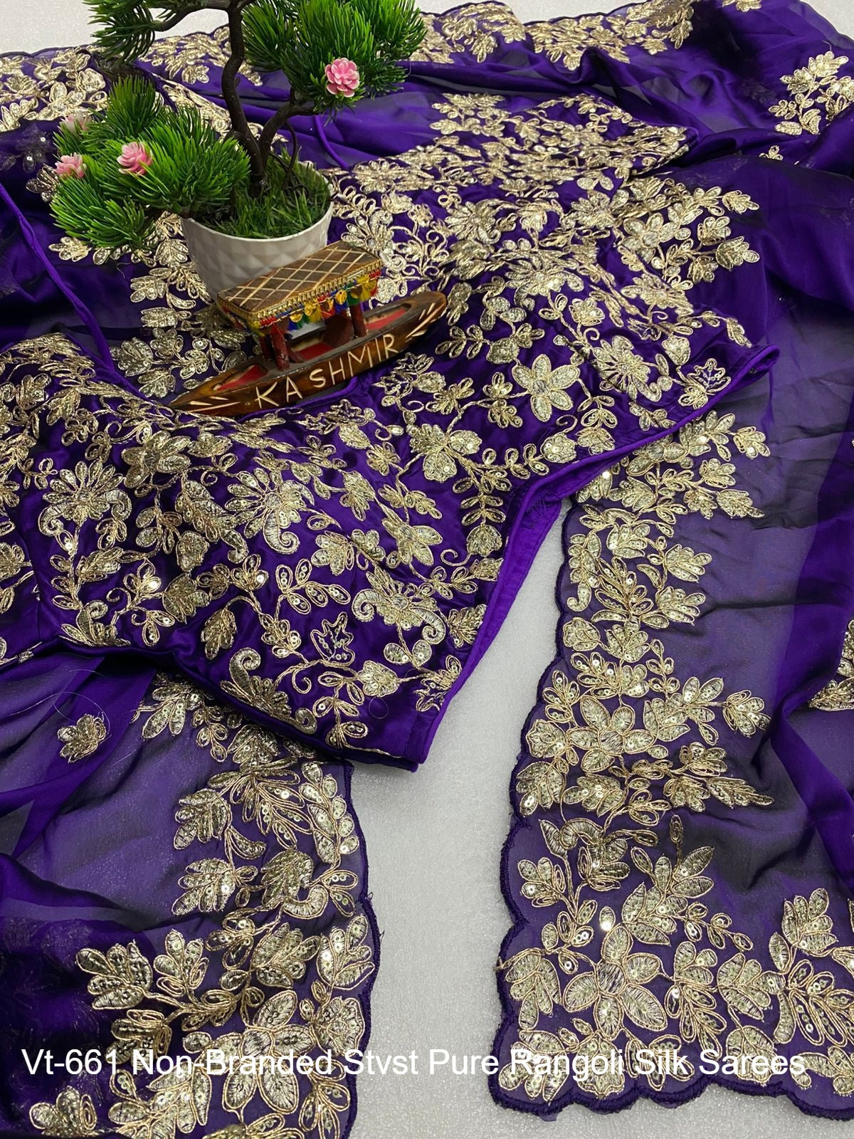 Vt-661 Non-Branded Stvst Pure Rangoli Silk Sarees