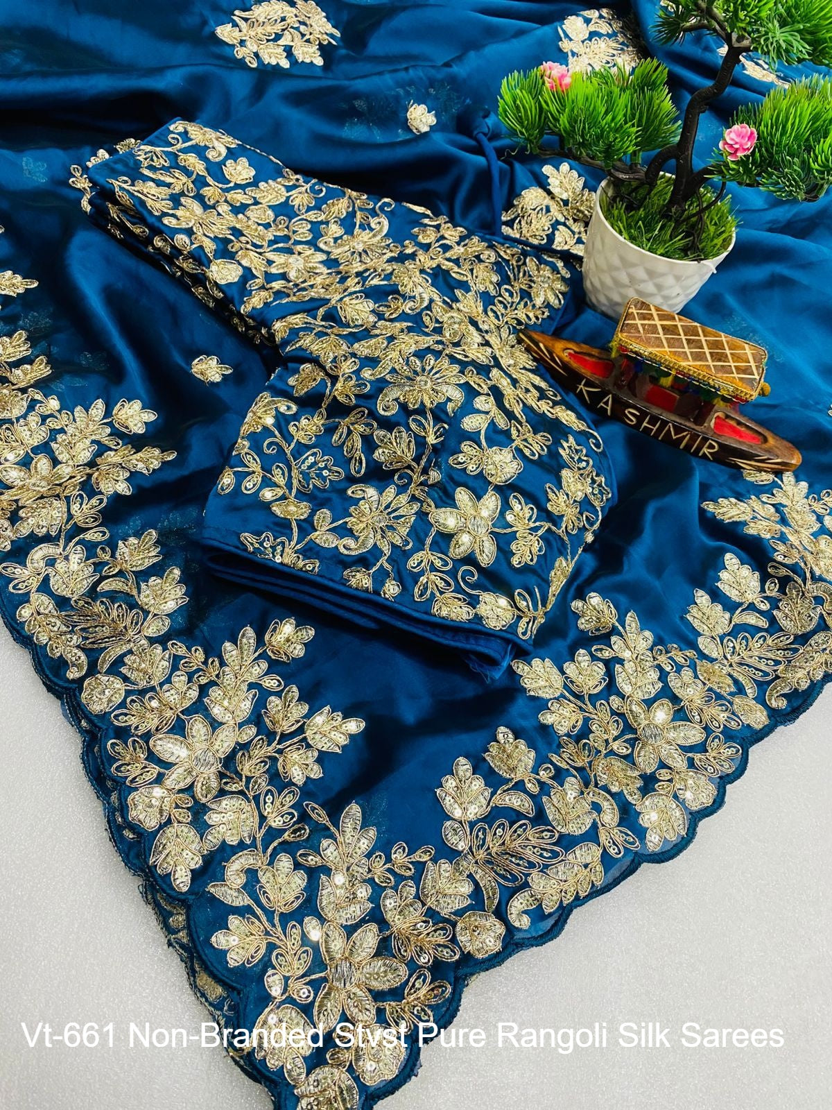 Vt-661 Non-Branded Stvst Pure Rangoli Silk Sarees