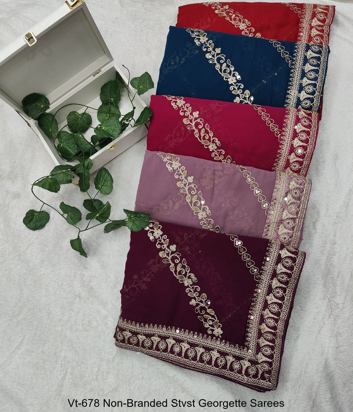 Vt-678 Non-Branded Stvst Georgette Sarees