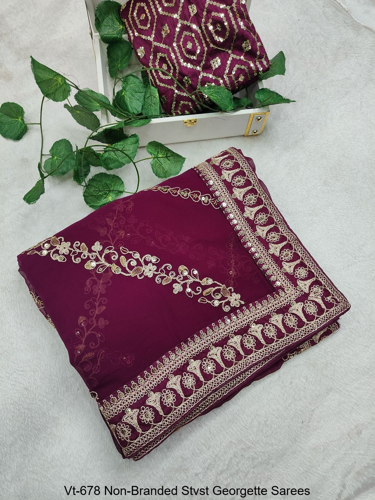 Vt-678 Non-Branded Stvst Georgette Sarees