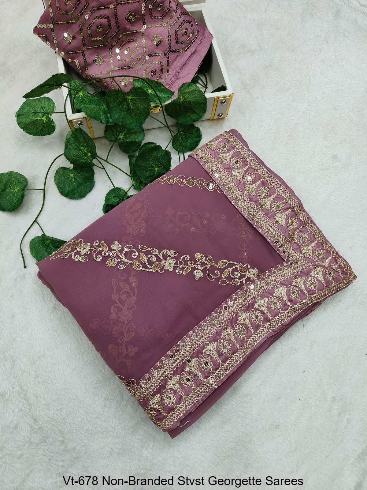 Vt-678 Non-Branded Stvst Georgette Sarees