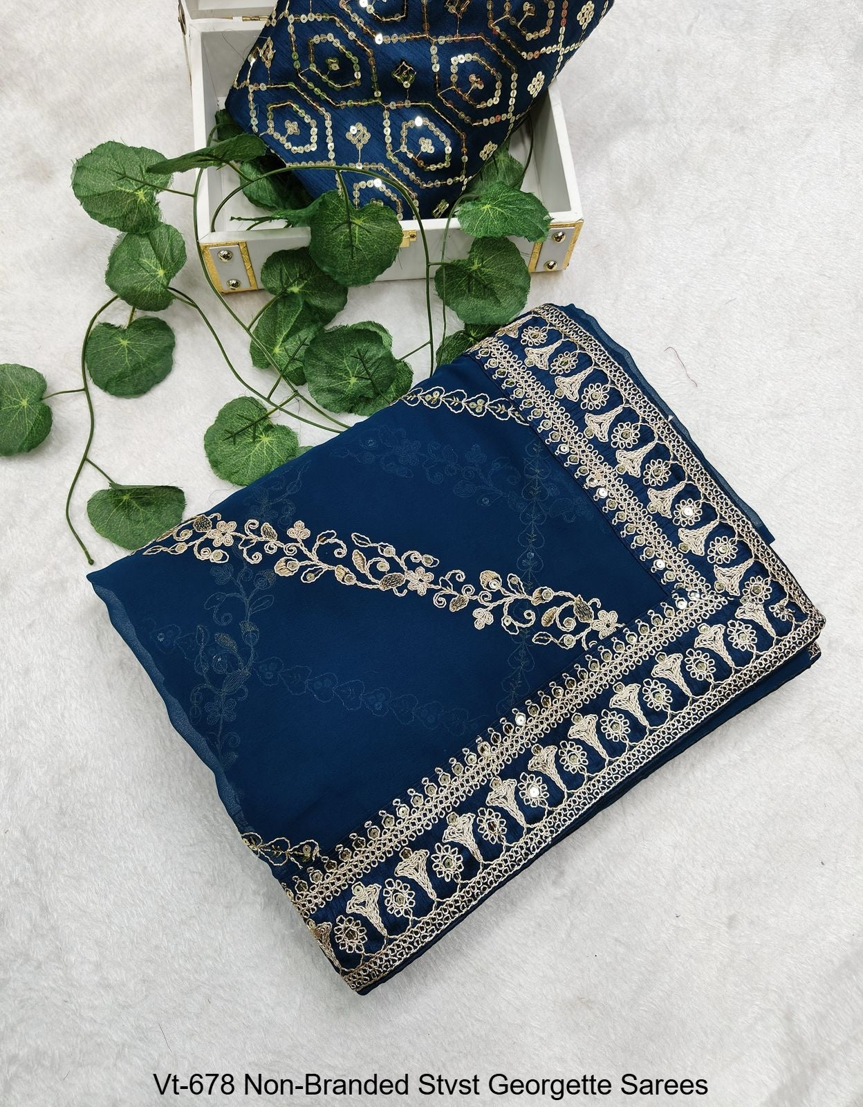 Vt-678 Non-Branded Stvst Georgette Sarees