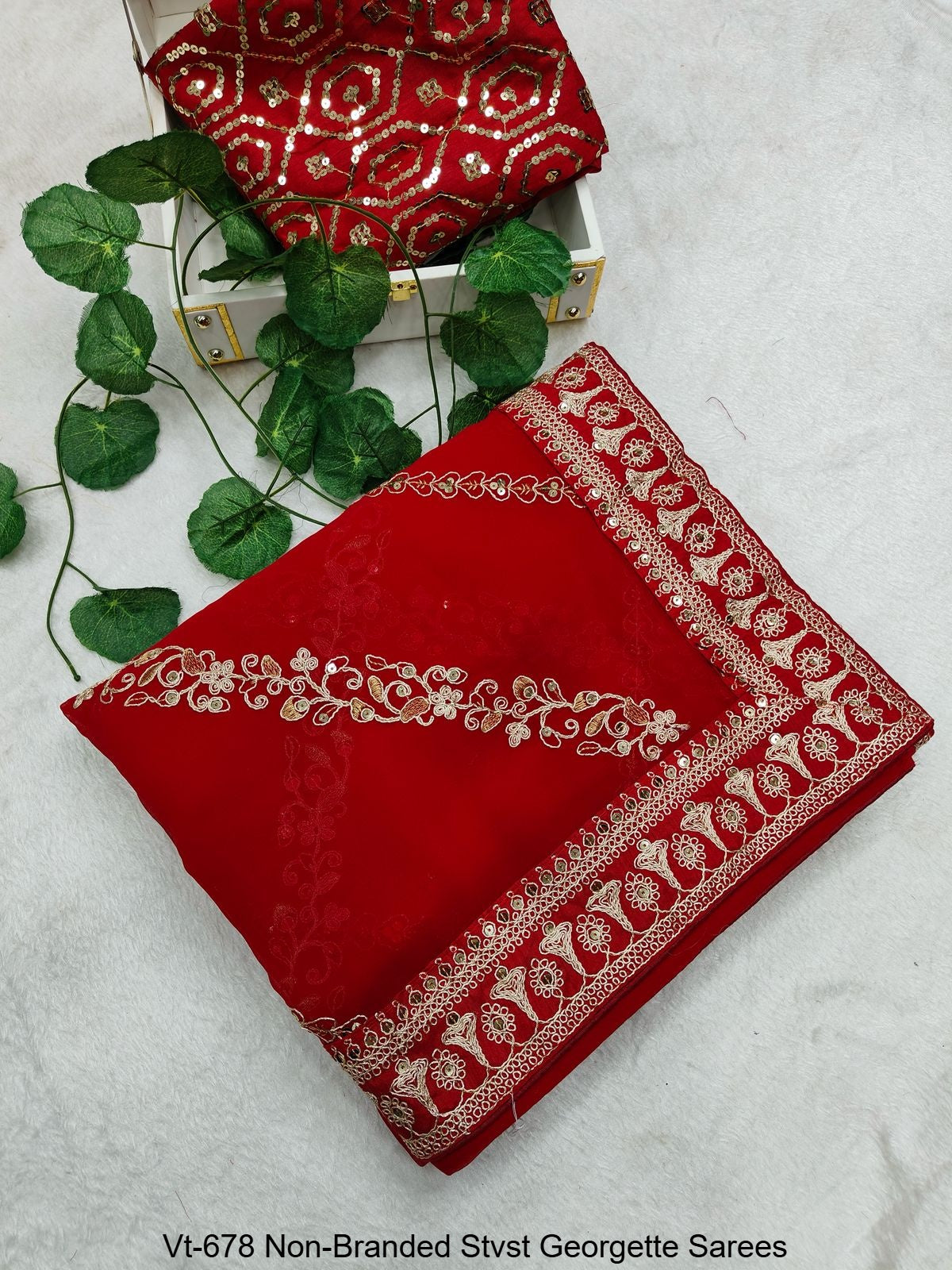 Vt-678 Non-Branded Stvst Georgette Sarees
