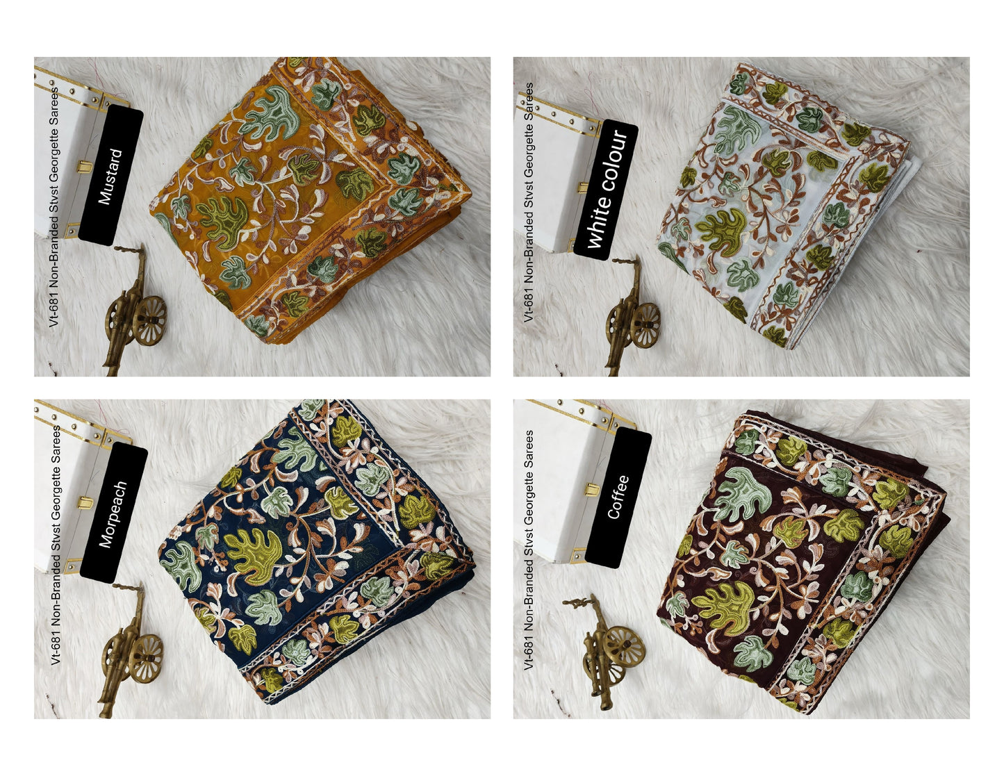 Vt-681 Non-Branded Stvst Georgette Sarees