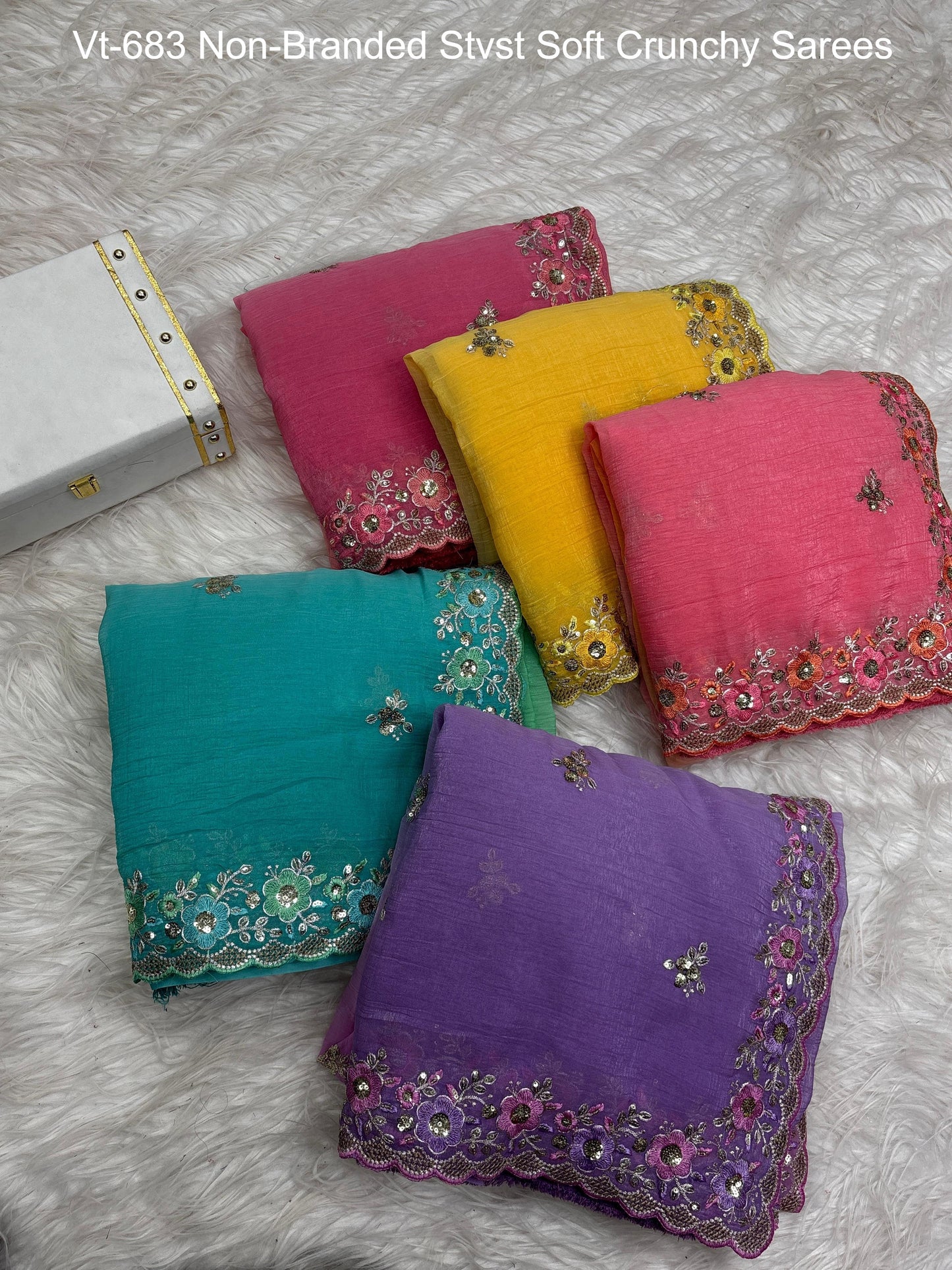 Vt-683 Non-Branded Stvst Soft Crunchy Sarees