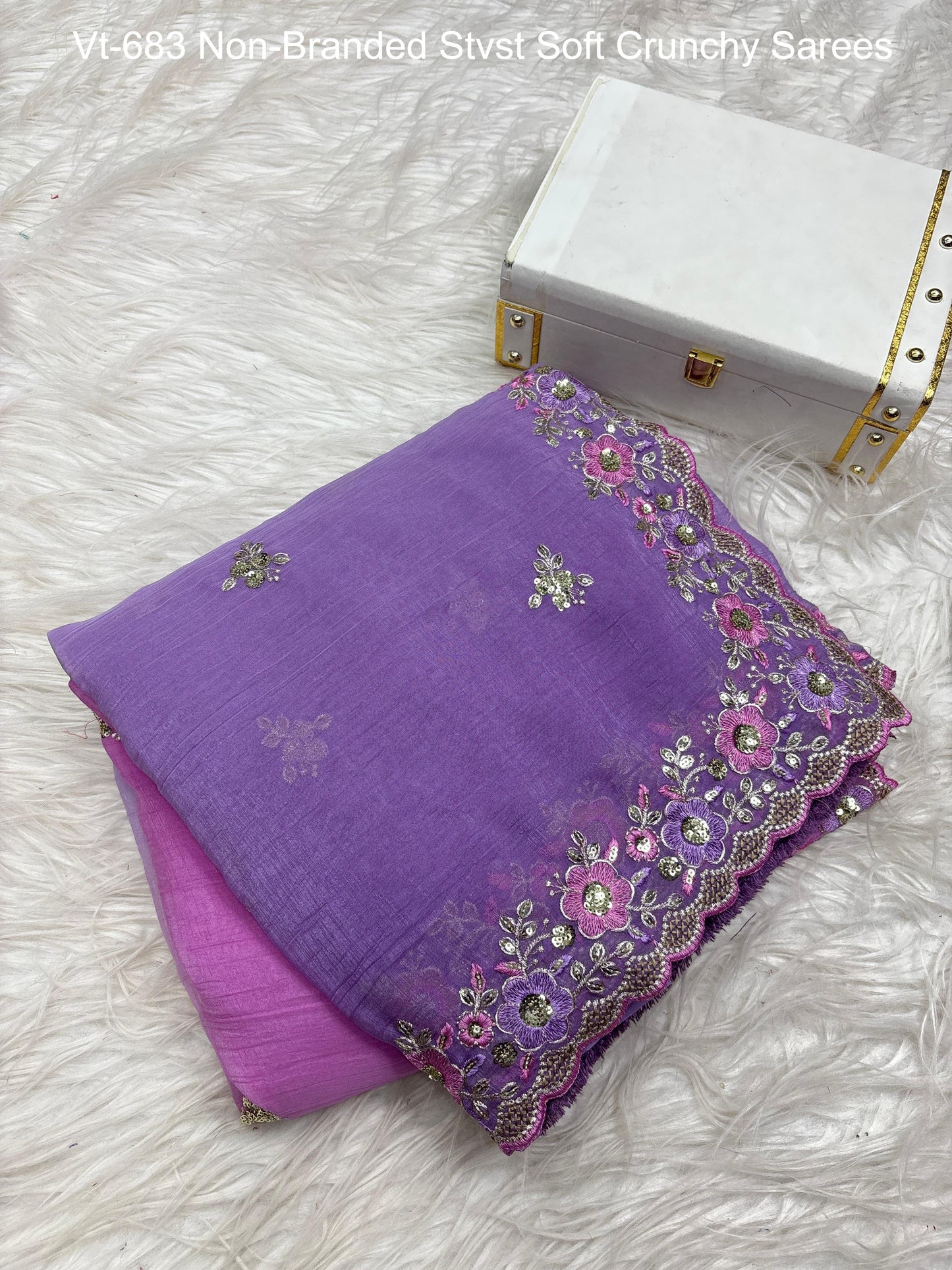 Vt-683 Non-Branded Stvst Soft Crunchy Sarees