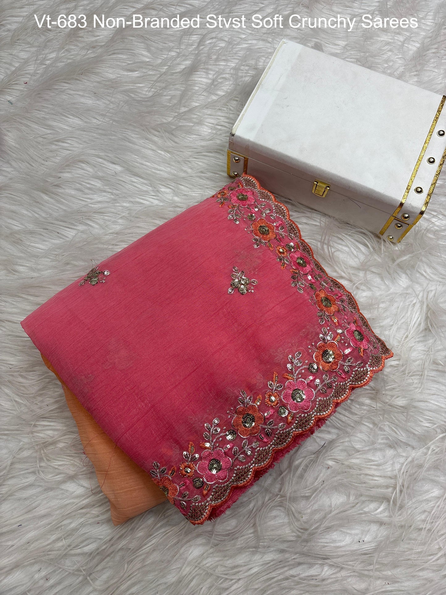 Vt-683 Non-Branded Stvst Soft Crunchy Sarees