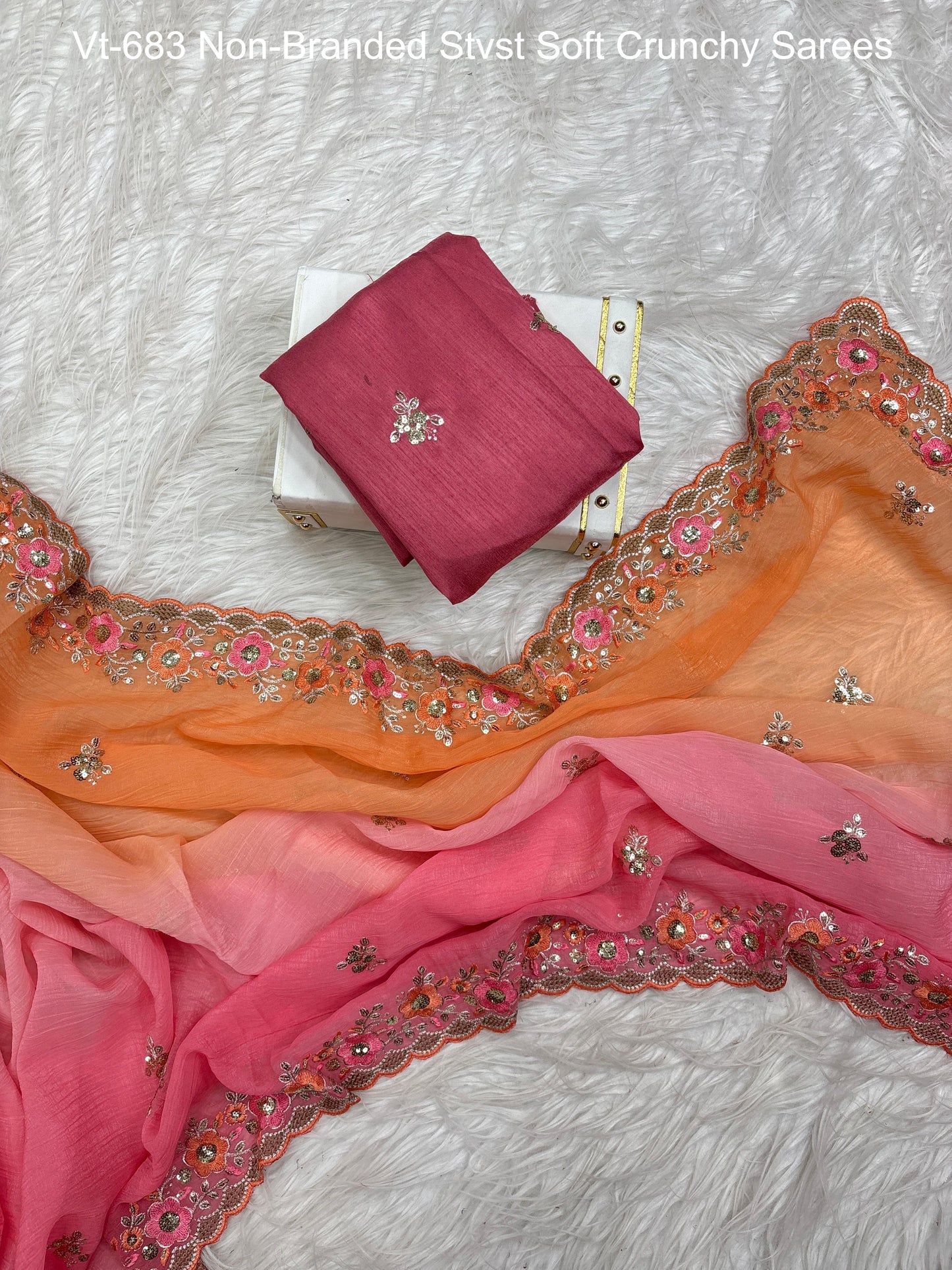 Vt-683 Non-Branded Stvst Soft Crunchy Sarees