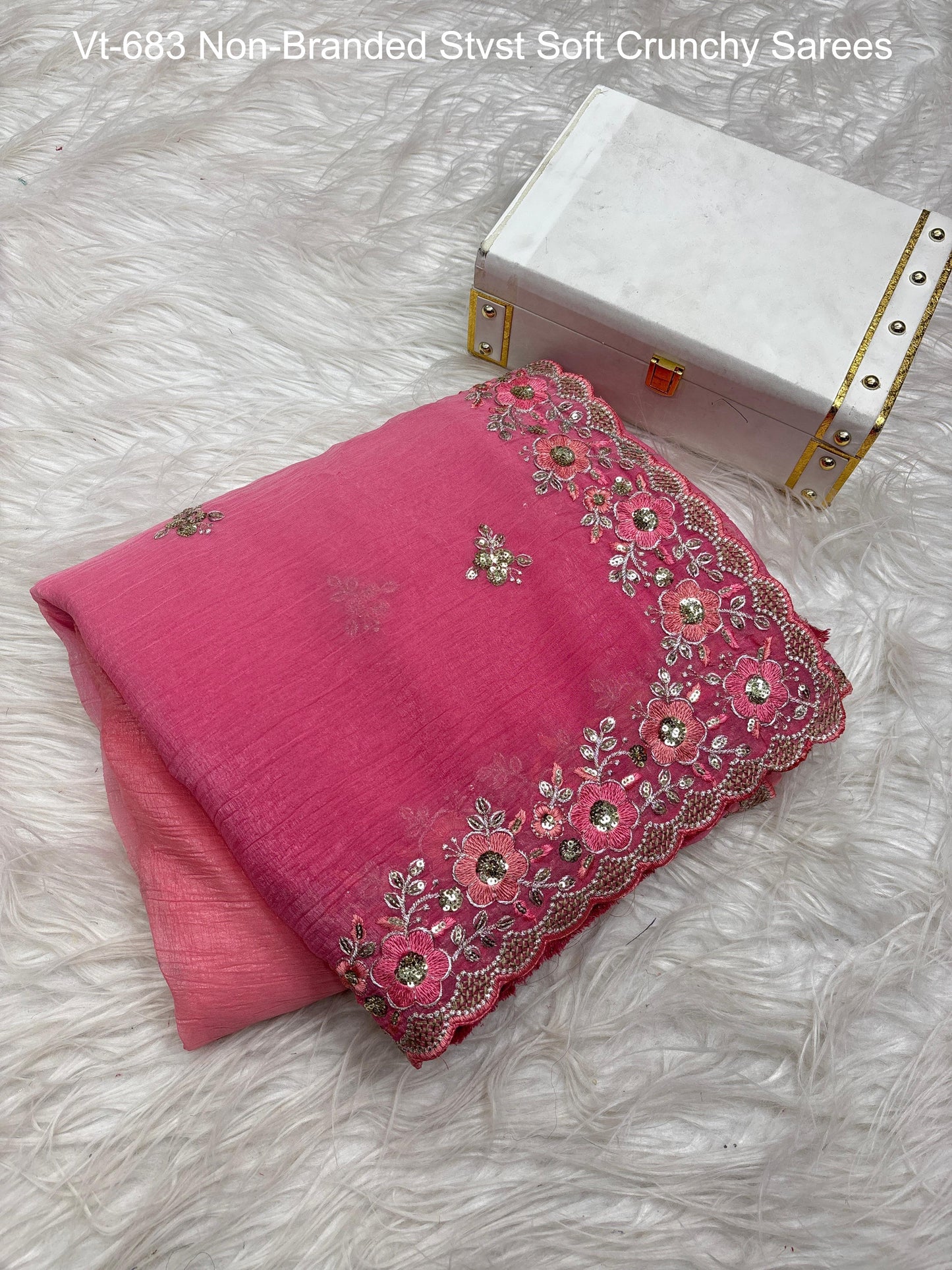Vt-683 Non-Branded Stvst Soft Crunchy Sarees