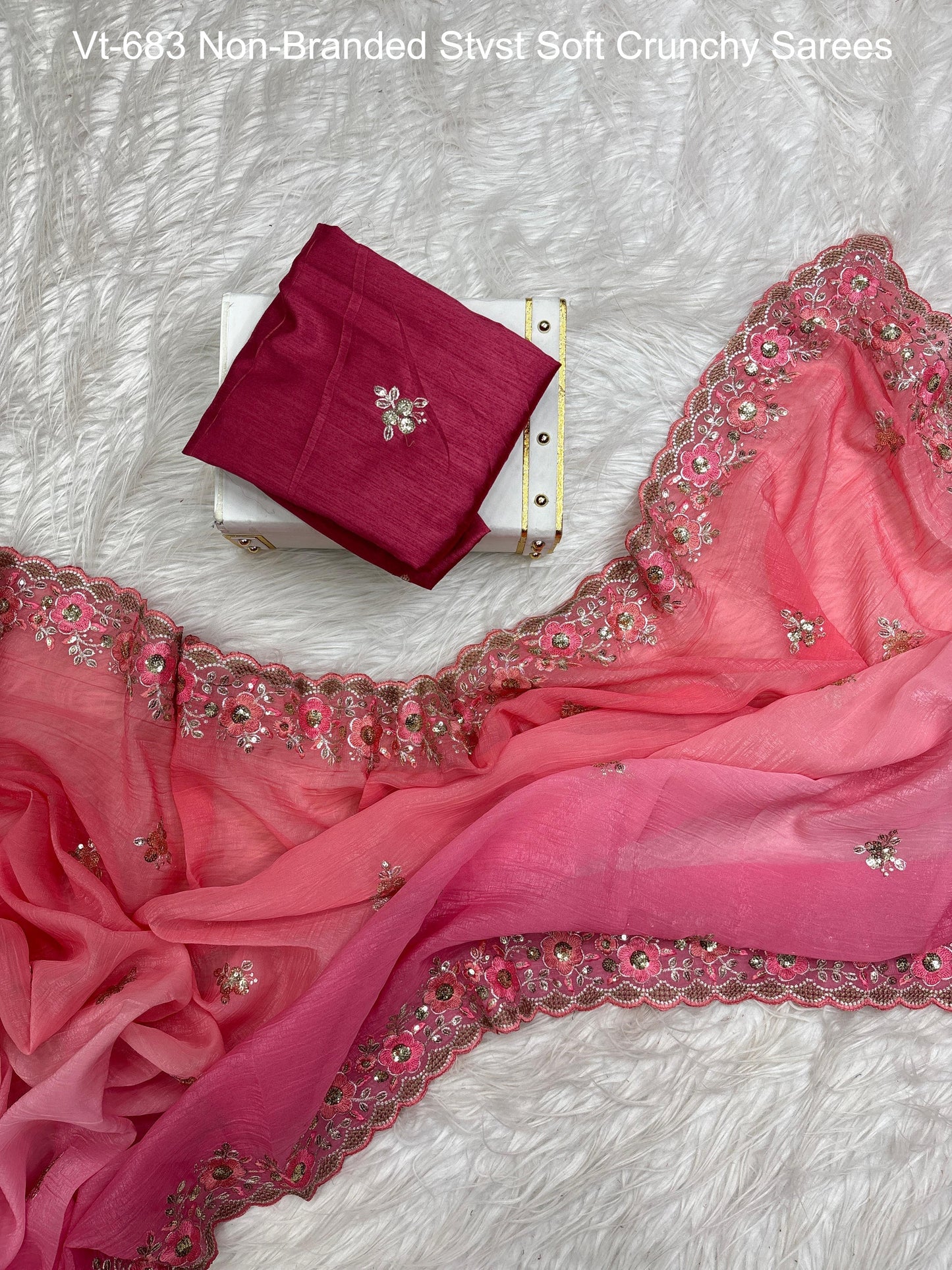 Vt-683 Non-Branded Stvst Soft Crunchy Sarees