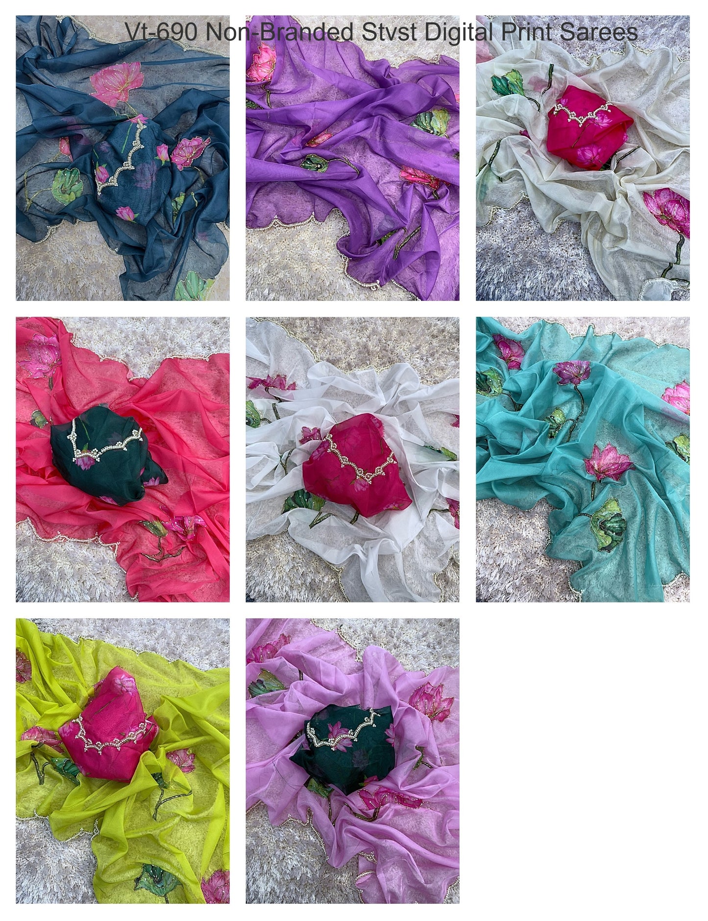 Vt-690 Non-Branded Stvst Digital Print Sarees